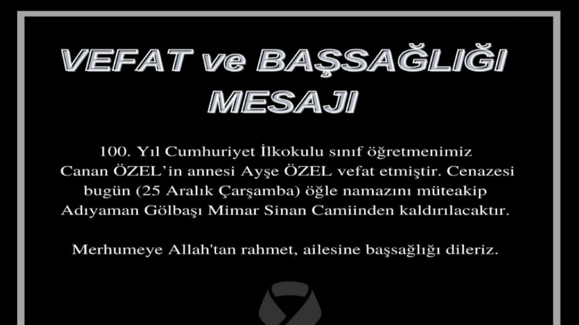 Vefat ve Başsağlığı